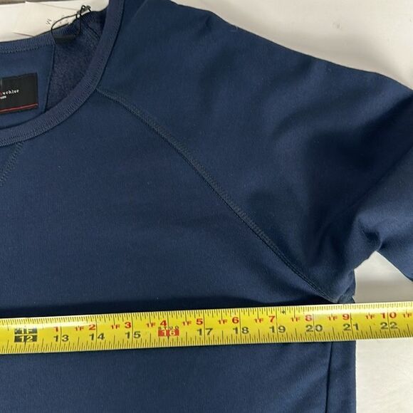 NWT Daniel Buchler Blue Sweatshirt Crew Neck Zip Details on the Front Men’s M - Picture 10 of 13
